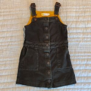 Boden olive green corduroy pinafore dress